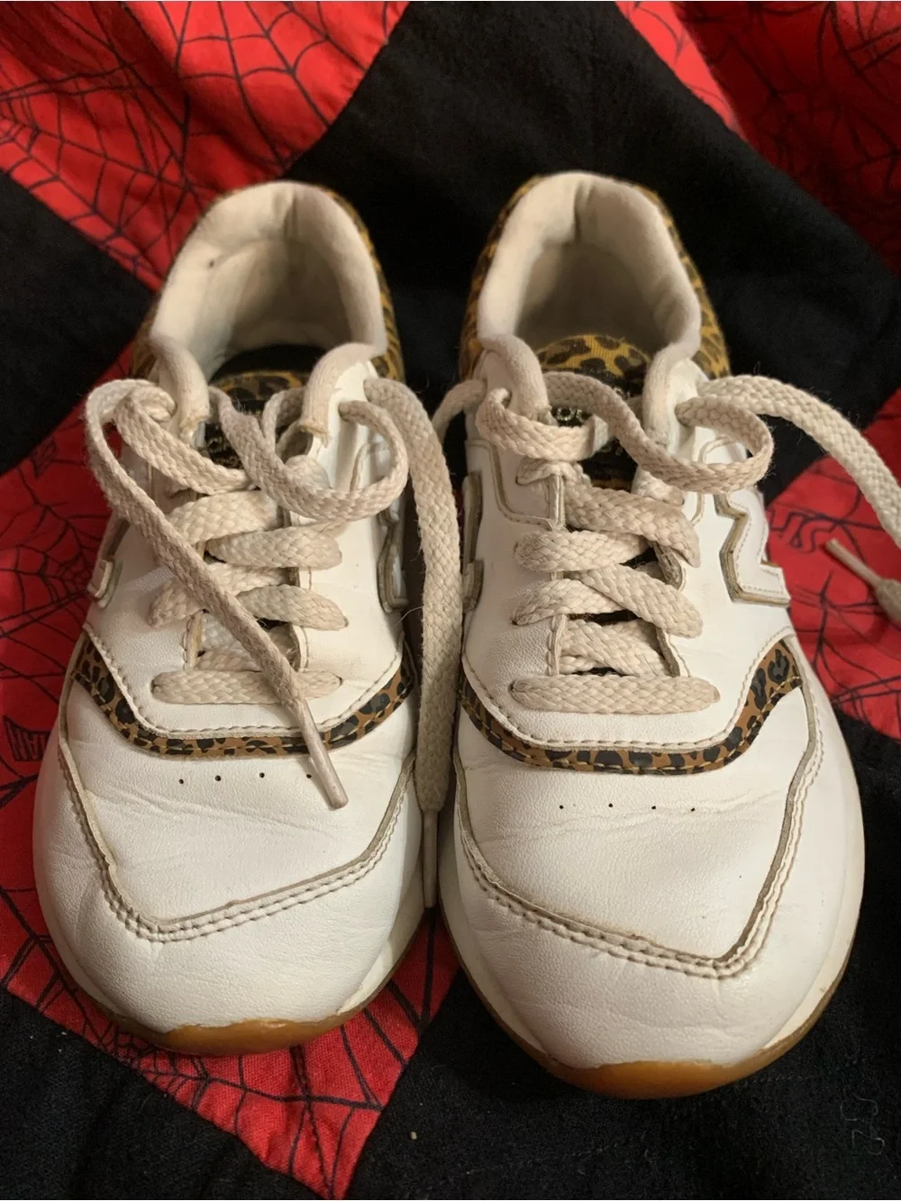 New Balance 997H Kids Size 13 White Leopard Print Sneakers